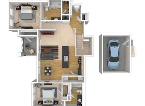 The Bronson: Beds - 2: Baths - 2: SqFt Range - 1254 to 1254