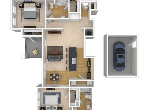 The Bronson: Beds - 2: Baths - 2: SqFt Range - 1171 to 1171