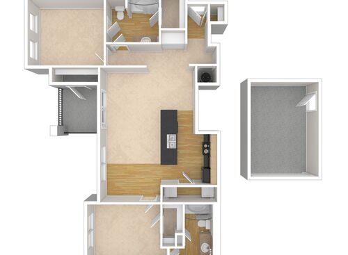 The Bronson: Beds - 2: Baths - 2: SqFt Range - 1171 to 1171