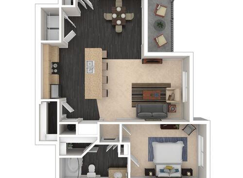 The Bronson: Beds - 1: Baths - 1: SqFt Range - 928 to 928