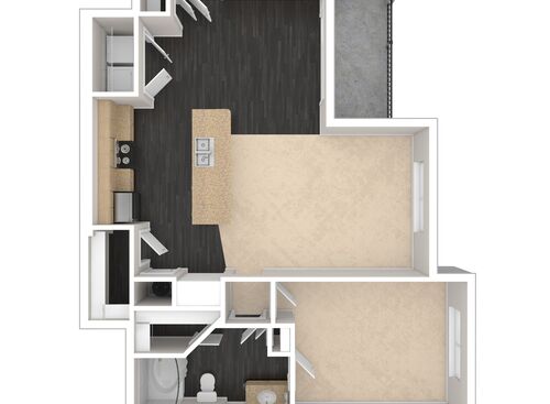 The Bronson: Beds - 1: Baths - 1: SqFt Range - 928 to 928