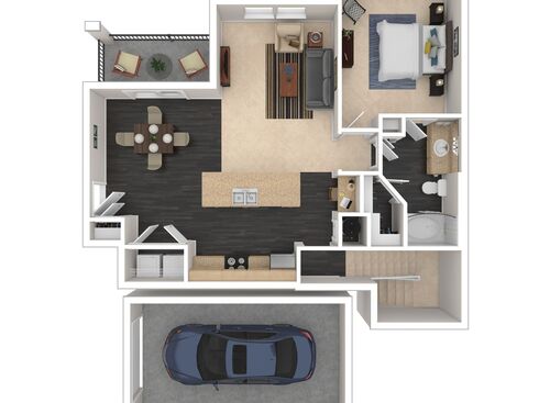 The Bronson: Beds - 1: Baths - 1: SqFt Range - 928 to 928