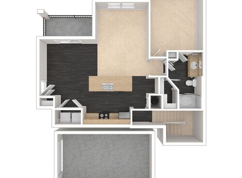 The Bronson: Beds - 1: Baths - 1: SqFt Range - 1019 to 1019