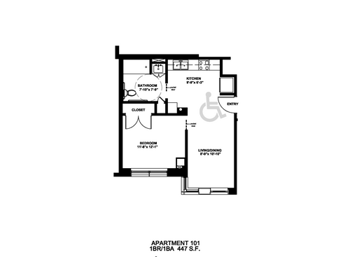 1 Bedroom: Beds - 1: Baths - 1: SqFt Range - 510 to 510