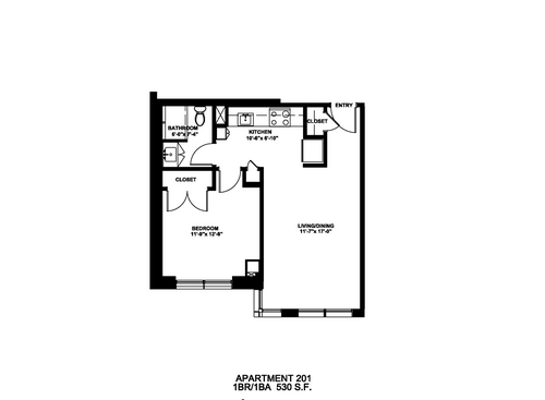1 Bedroom: Beds - 1: Baths - 1: SqFt Range - 510 to 510