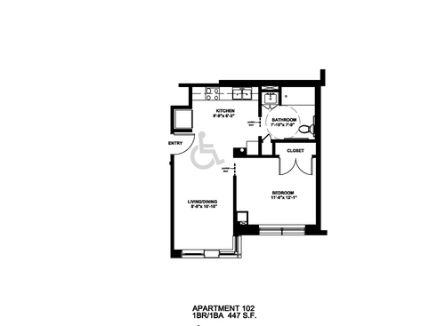 1 Bedroom: Beds - 1: Baths - 1: SqFt Range - 510 to 510