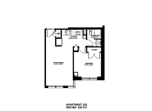 1 Bedroom: Beds - 1: Baths - 1: SqFt Range - 510 to 510