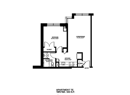 1 Bedroom: Beds - 1: Baths - 1: SqFt Range - 510 to 510