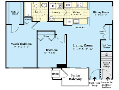 The Alder: Beds - 2: Baths - 1: SqFt Range - 900 to 994