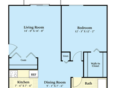 3C1: Beds - 1: Baths - 1: SqFt Range - 707 to 707