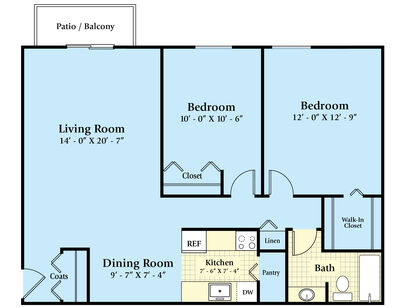 3C1: Beds - 2: Baths - 1: SqFt Range - 972 to 972