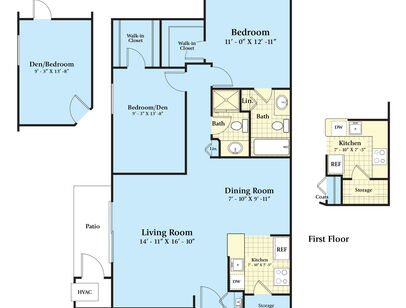 The Aspen: Beds - 2: Baths - 2: SqFt Range - 1000 to 1000