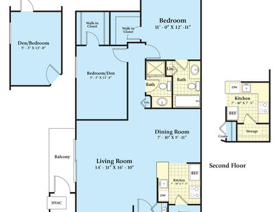 The Aspen: Beds - 2: Baths - 2: SqFt Range - 1000 to 1000