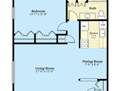 The Adams: Beds - 1: Baths - 1: SqFt Range - 730 to 730
