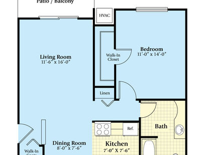 The Arlington: Beds - 1: Baths - 1: SqFt Range - 710 to 710