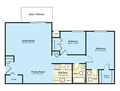The Arlington: Beds - 2: Baths - 1.5: SqFt Range - 950 to 950
