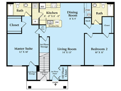 Aspen: Beds - 2: Baths - 2: SqFt Range - 957 to 957