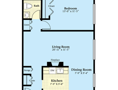 The Ashland: Beds - 1: Baths - 1: SqFt Range - 750 to 750
