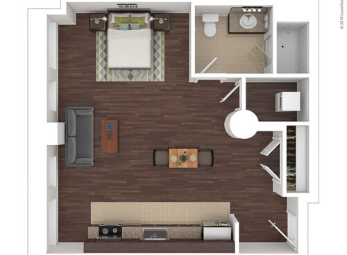 One Bedroom: Beds - Studio: Baths - 1: SqFt Range -  to 557