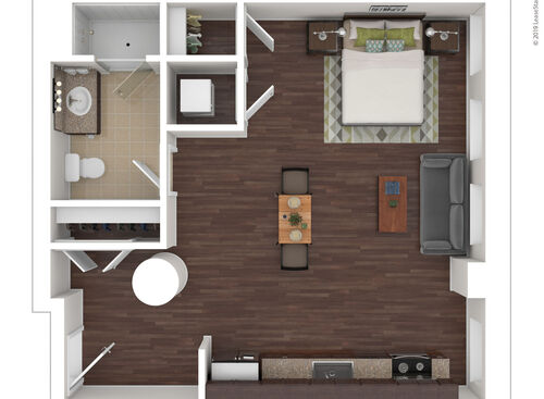 One Bedroom: Beds - Studio: Baths - 1: SqFt Range -  to 557