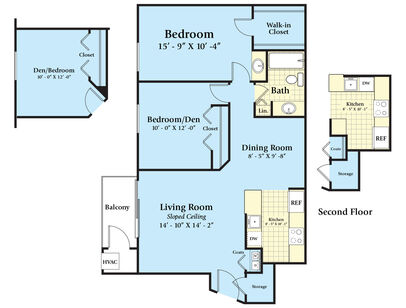 The Aspen: Beds - 2: Baths - 1: SqFt Range - 950 to 950