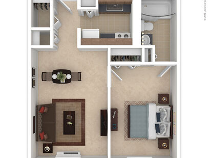1A: Beds - 1: Baths - 1: SqFt Range - 504 to 504
