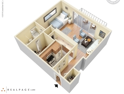 Skyview Terrace - One Bedroom Small - 1 bed - 1 bath - 506 sf