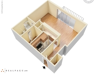 Skyview Terrace - One Bedroom Small - 1 bed - 1 bath - 506 sf