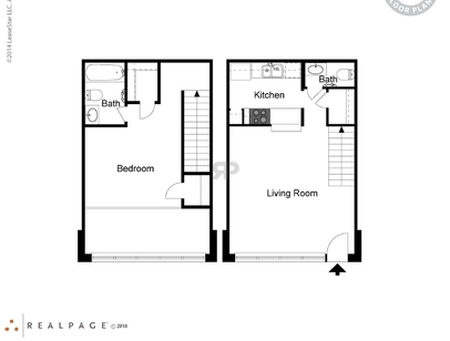 Skyview Terrace - One Bedroom Townhouse - 1 bed - 1.5 bath - 796 sf