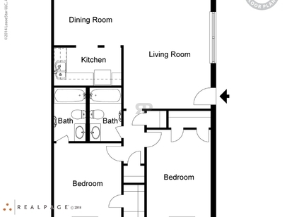 Skyview Terrace - Two Bedroom Flat - 2 bed - 2 bath - 962 sf