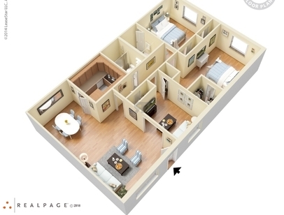 Skyview Terrace - Three Bedroom Flat - 3 bed - 2 bath - 1118 sf