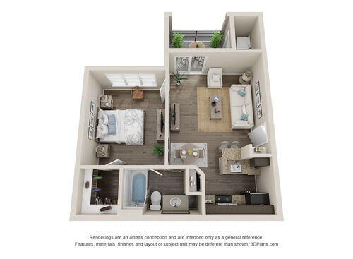 A1: Beds - 1: Baths - 1: SqFt Range - 486 to 486