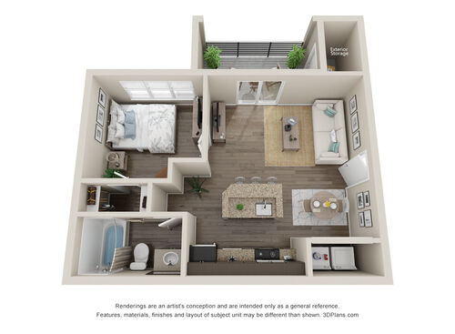 A1: Beds - 1: Baths - 1: SqFt Range - 587 to 587