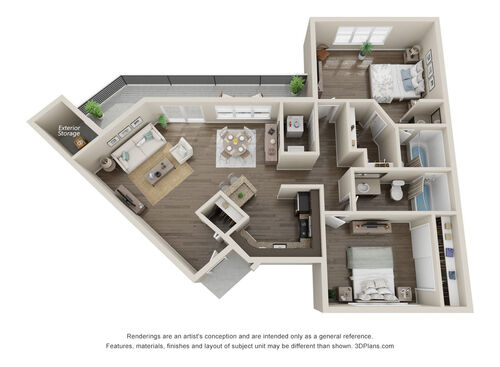 A1: Beds - 2: Baths - 2: SqFt Range - 1046 to 1046