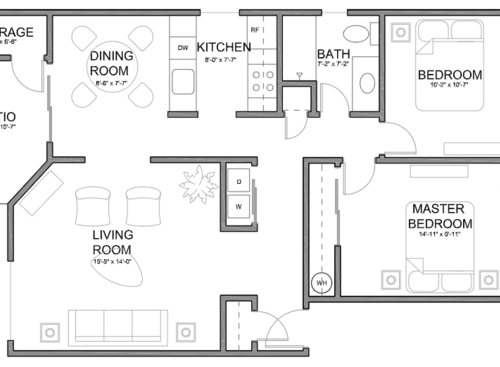1x1: Beds - 2: Baths - 1: SqFt Range - 875 to 875