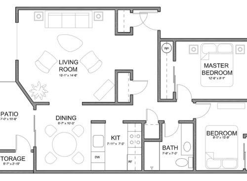 1x1: Beds - 2: Baths - 1: SqFt Range - 875 to 875