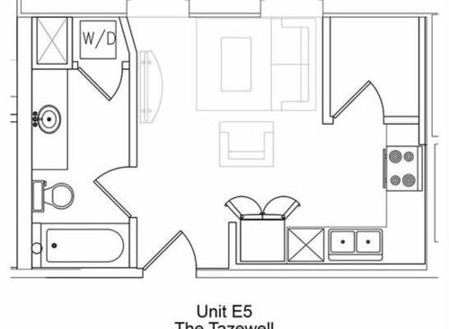 The Tazewell: Beds - Studio: Baths - 1: SqFt Range - 372 to 372