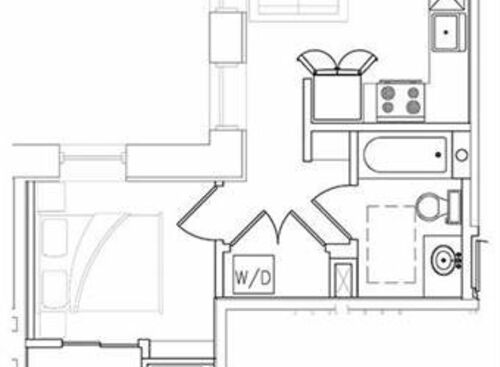 The Nelson- a: Beds - 1: Baths - 1: SqFt Range - 458 to 458