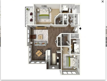 A1: Beds - 2: Baths - 2: SqFt Range - 1127 to 1227