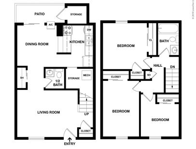 2 Bedroom Garden: Beds - 3: Baths - 1.5: SqFt Range - 1073 to 1073