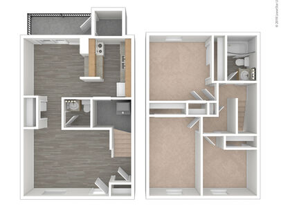 2 Bedroom Garden: Beds - 3: Baths - 1.5: SqFt Range - 1073 to 1073