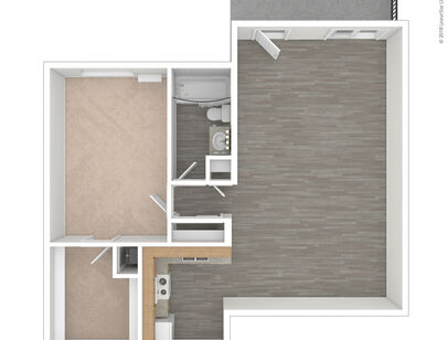 2 Bedroom Garden: Beds - 1: Baths - 1: SqFt Range - 857 to 857