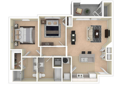 B1: Beds - 2: Baths - 2: SqFt Range - 960 to