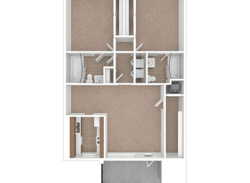 2 Bedroom Downstairs: Beds - 2: Baths - 2: SqFt Range - 1100 to 1100