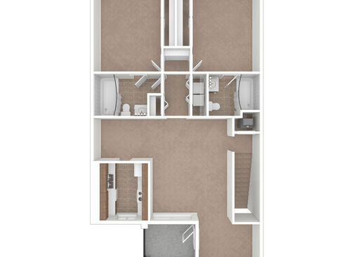 2 Bedroom Downstairs: Beds - 2: Baths - 2: SqFt Range - 1142 to 1142