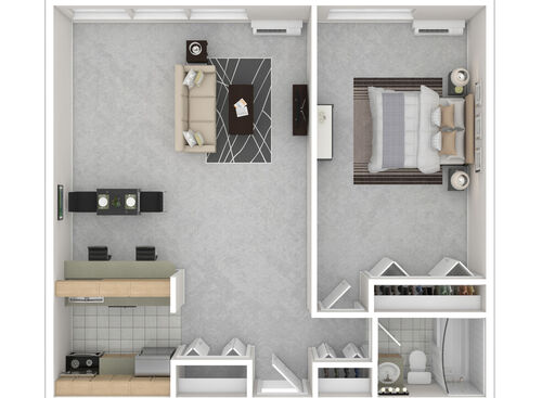 Type 1- 1BR: Beds - 1: Baths - 1: SqFt Range - 668 to 668