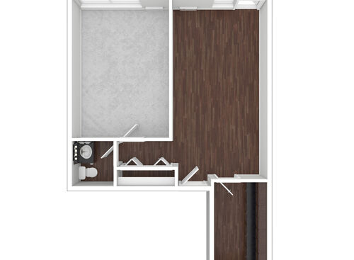 Type 2 - 1BR: Beds - 1: Baths - 1: SqFt Range - 637 to 637