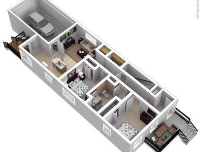 2 Bedroom 1 Bathroom: Beds - 2: Baths - 1: SqFt Range - 974 to 974