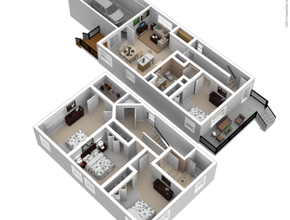 4 Bedroom 2 Bathroom: Beds - 4: Baths - 2: SqFt Range - 1595 to 1595