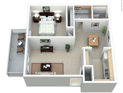 1 Bedroom: Beds - 1: Baths - 1: SqFt Range - 738 to 738